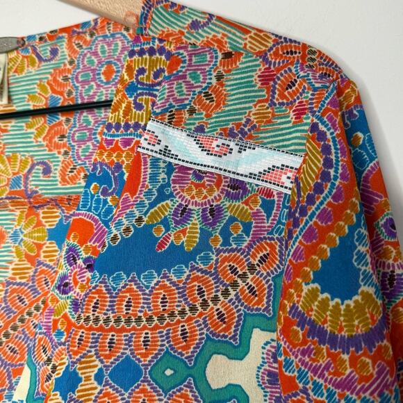 Gimmicks BKE Button Top Paisley Oversized Lightweight Boho Hippie Colorful sz XL - Picture 5 of 8